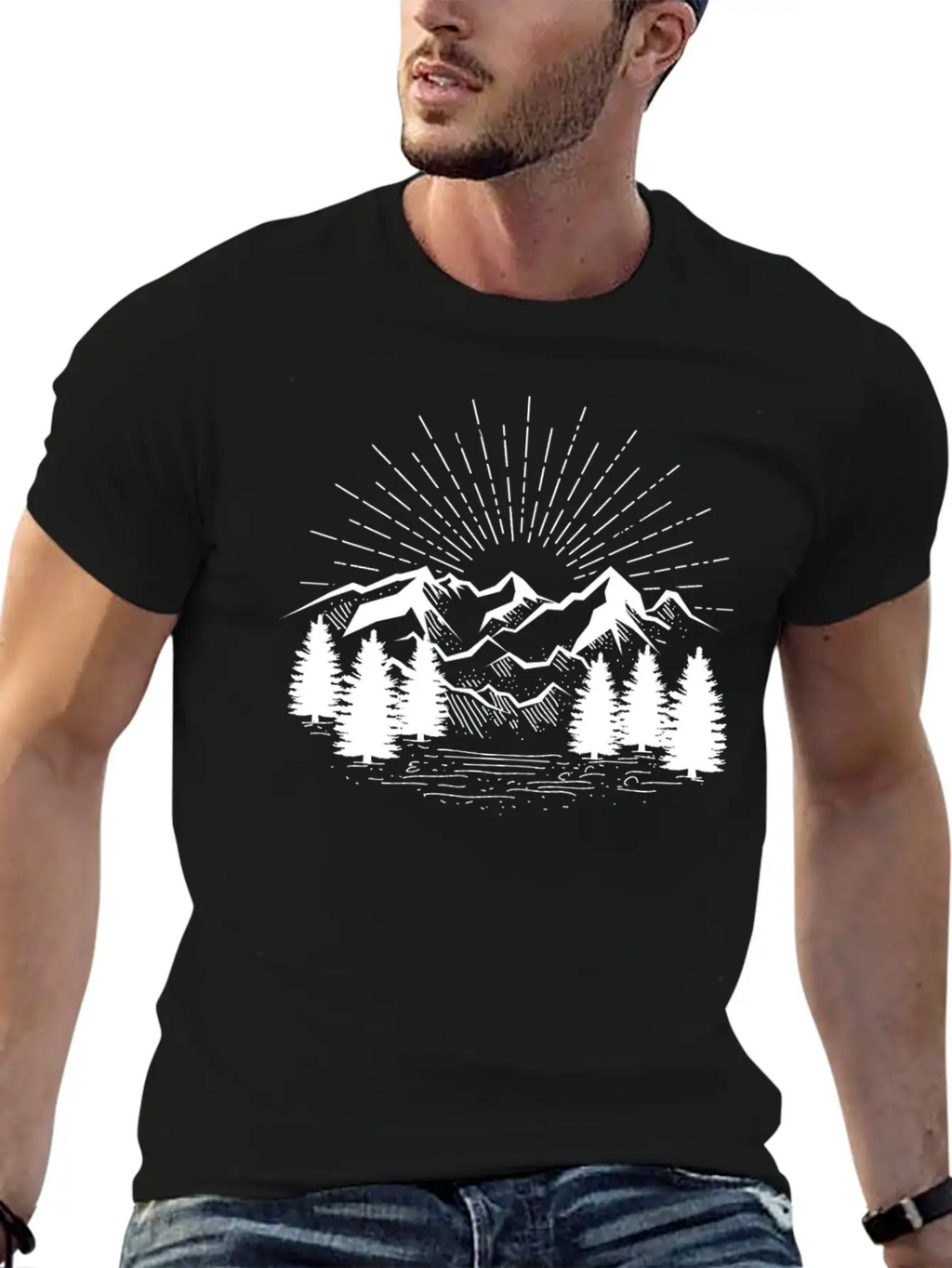 Hiking Hiking Mountain Trail Mountains Peaks Stylish Everyday T-Shirt – Unisex Basic Cotton Tee