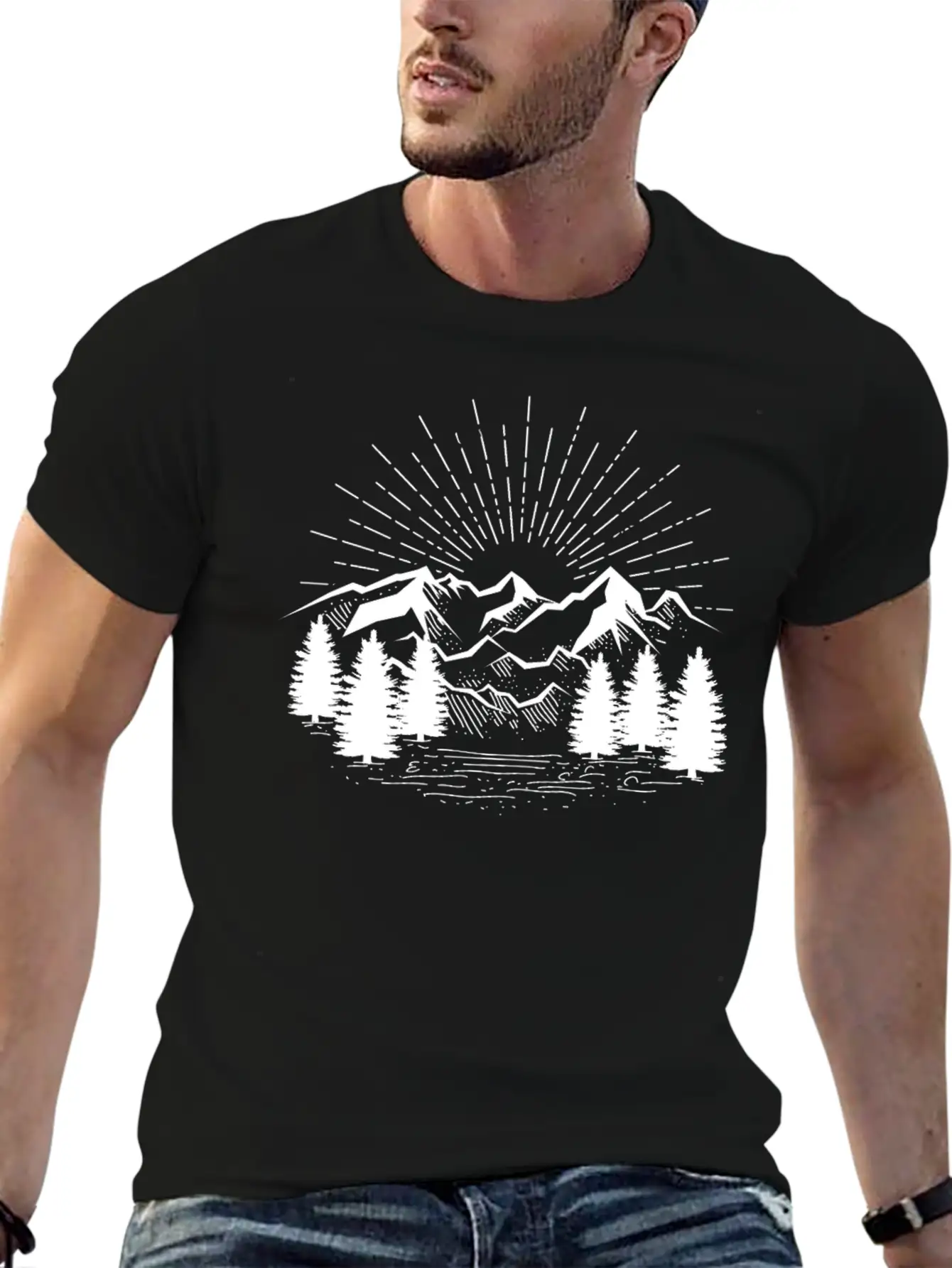 Hiking Hiking Mountain Trail Mountains Peaks Stylish Everyday T-Shirt – Unisex Basic Cotton Tee