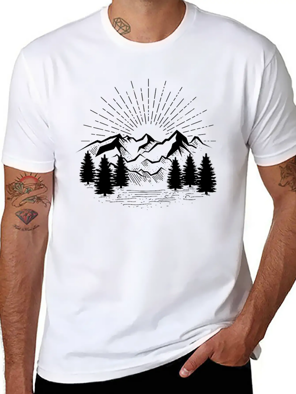 Hiking Hiking Mountain Trail Mountains Peaks Stylish Everyday T-Shirt – Unisex Basic Cotton Tee