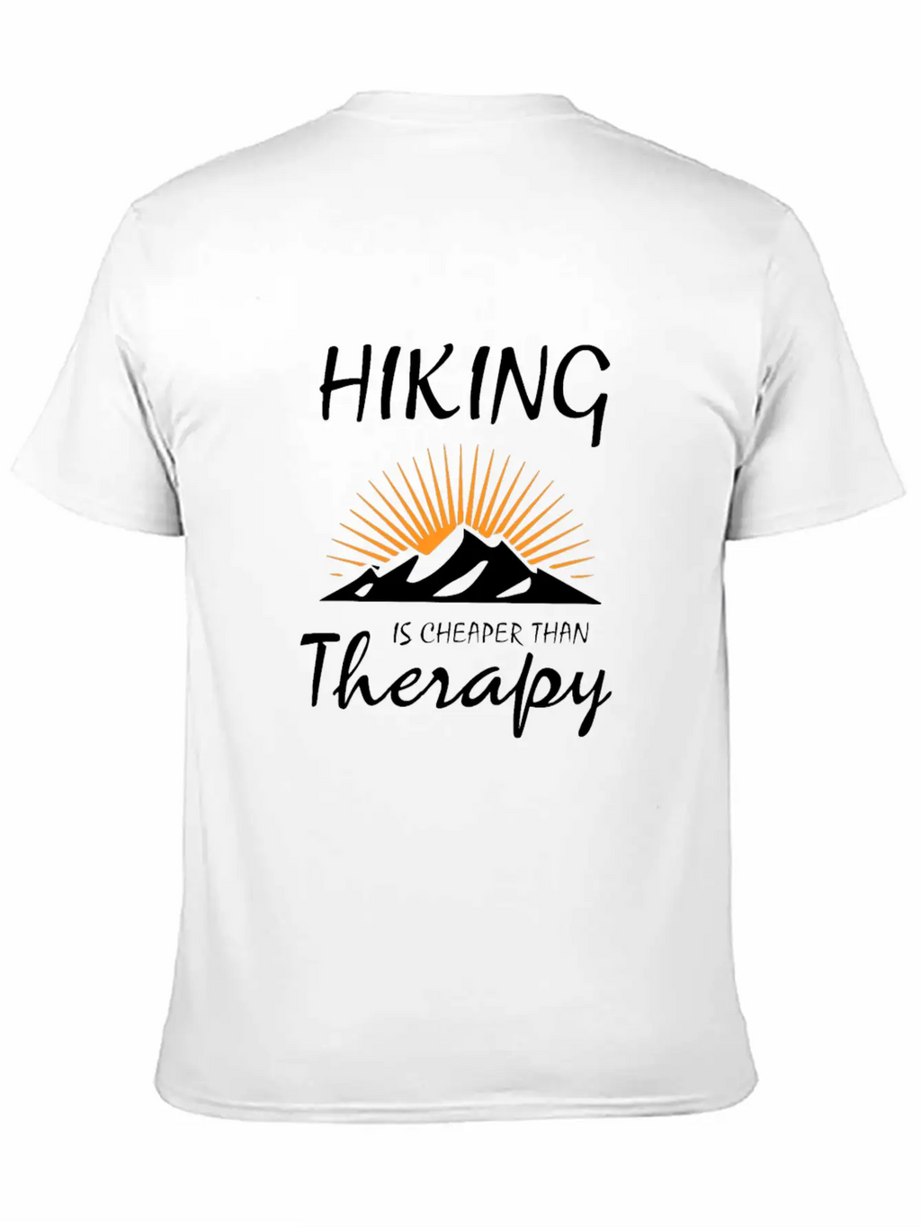 HIKING IS CHEAPER THAN THERAPY Timeless Short Sleeve Tee – Comfy And Minimalist Design