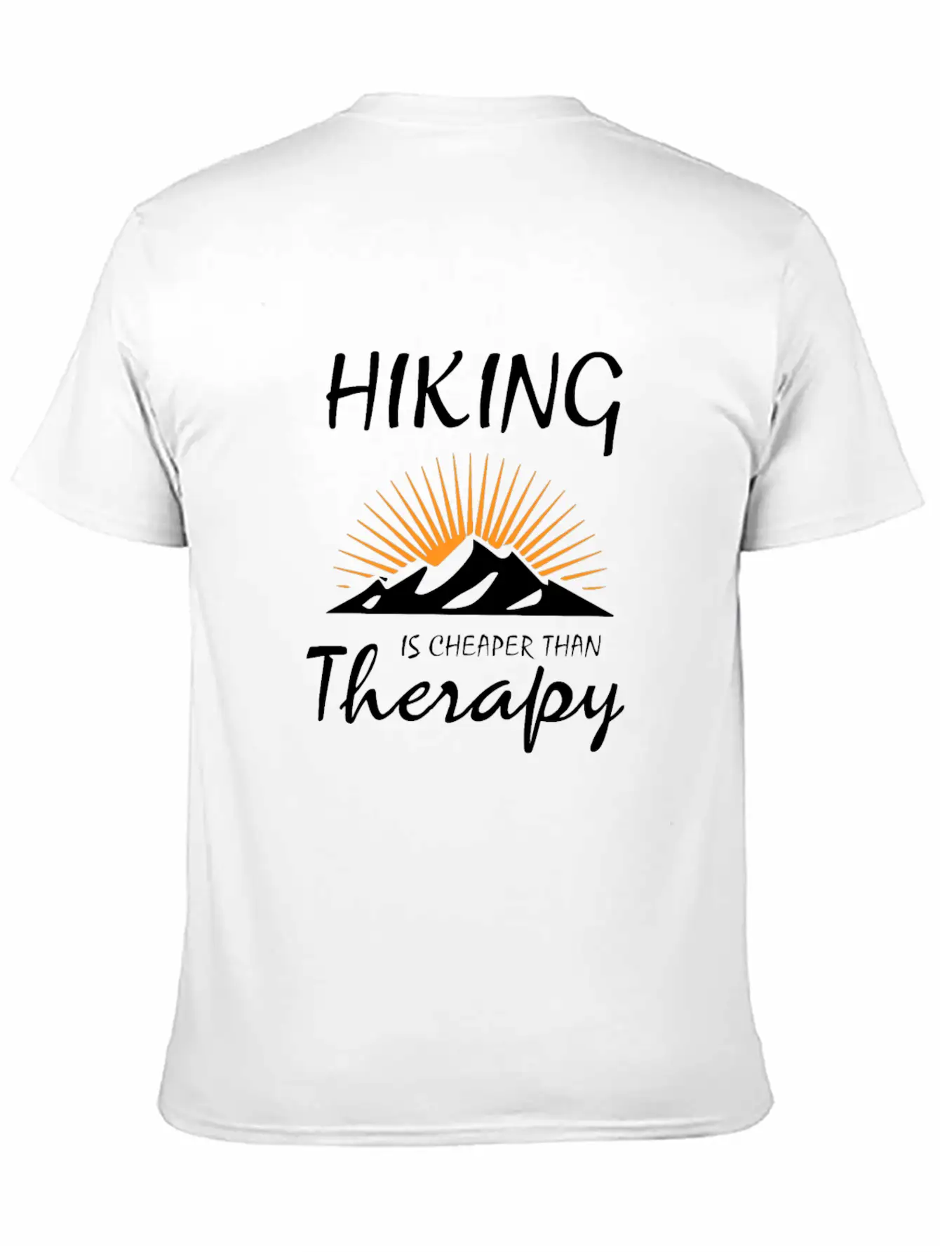 HIKING IS CHEAPER THAN THERAPY Timeless Short Sleeve Tee – Comfy And Minimalist Design