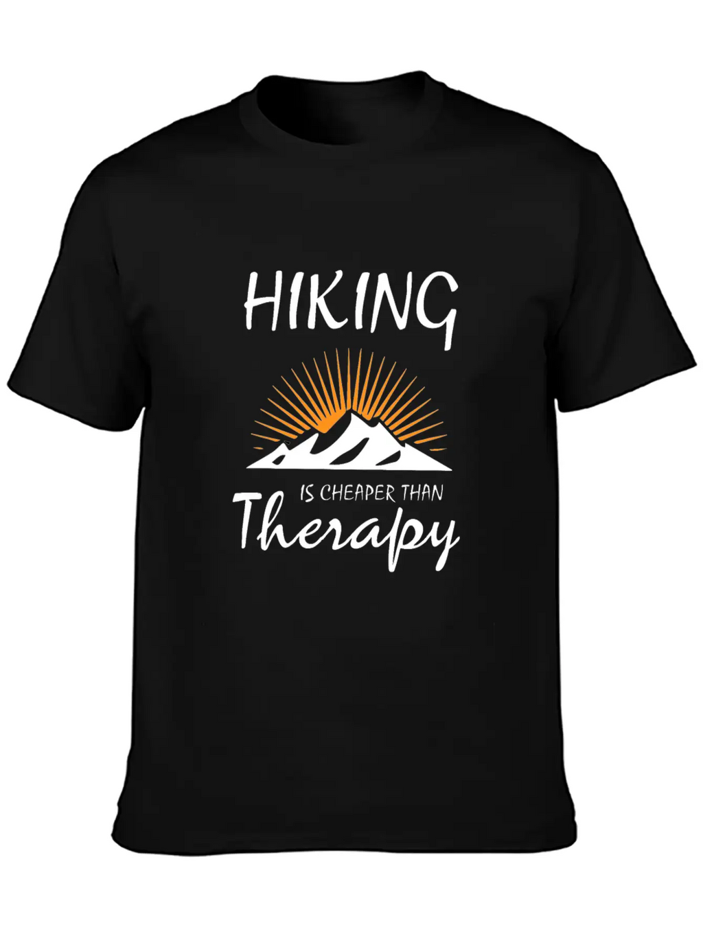 HIKING IS CHEAPER THAN THERAPY Timeless Short Sleeve Tee – Comfy And Minimalist Design
