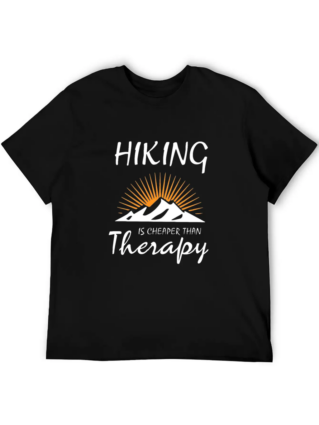 HIKING IS CHEAPER THAN THERAPY Timeless Short Sleeve Tee – Comfy And Minimalist Design