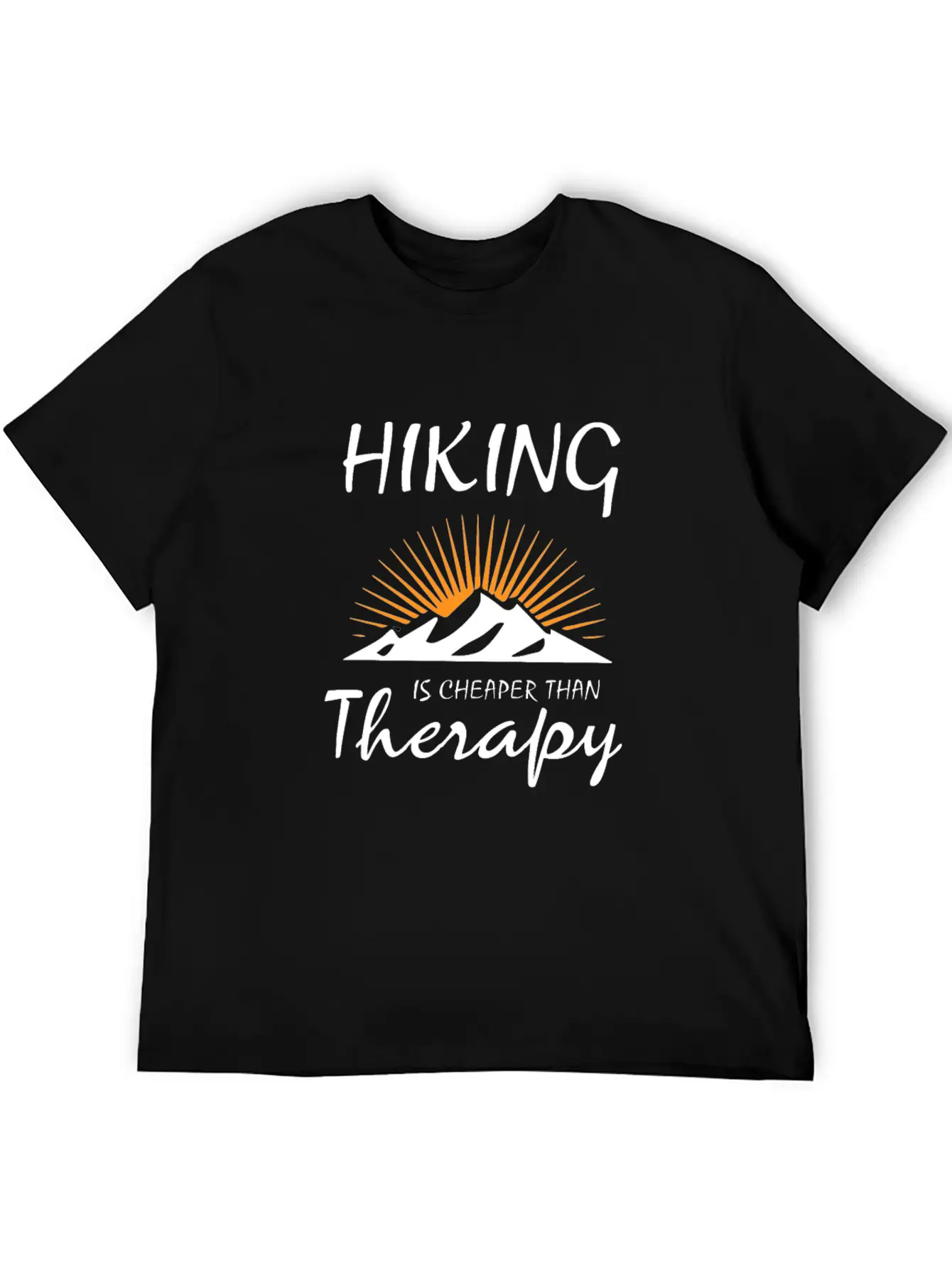 HIKING IS CHEAPER THAN THERAPY Timeless Short Sleeve Tee – Comfy And Minimalist Design
