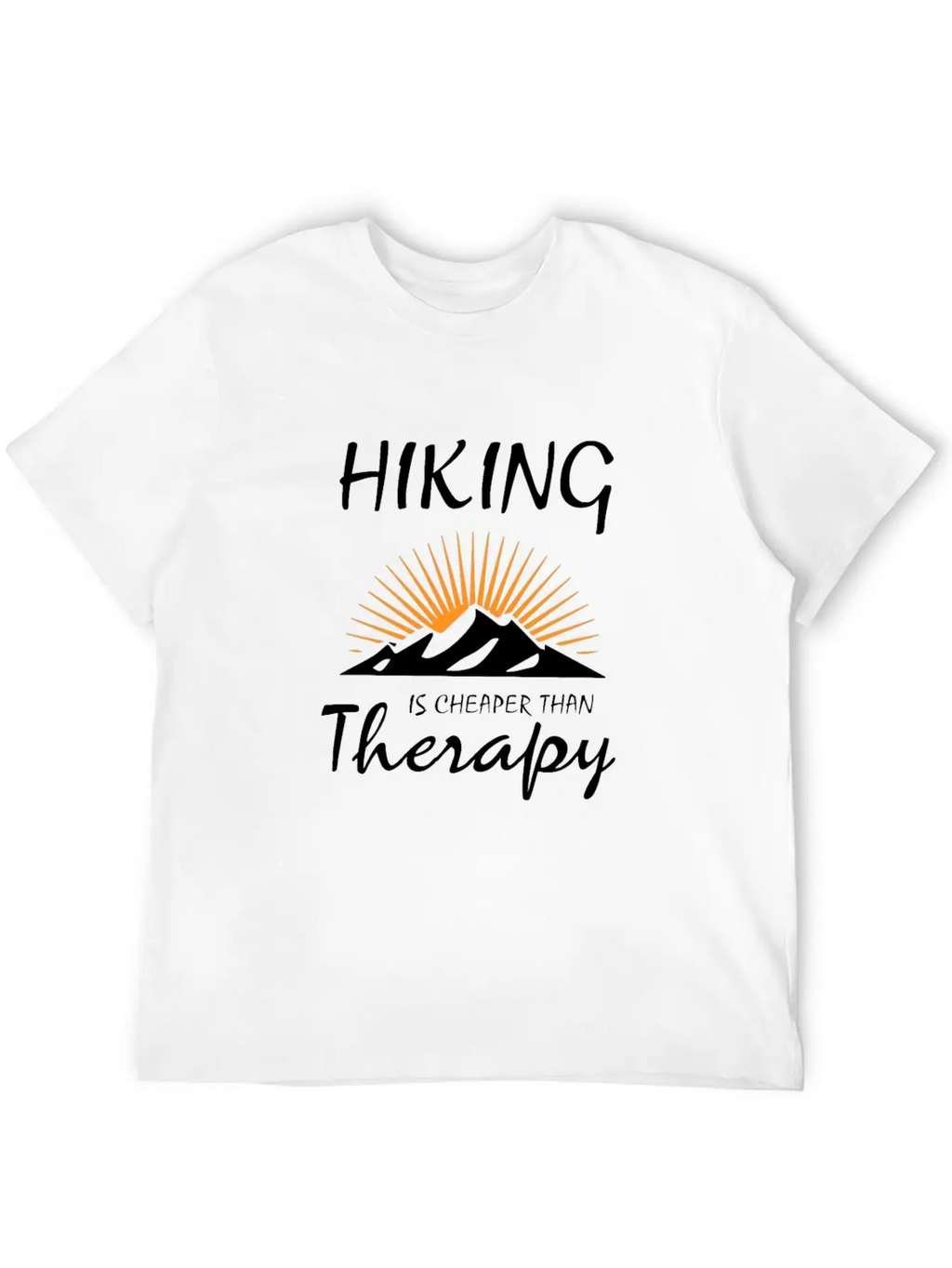 HIKING IS CHEAPER THAN THERAPY Timeless Short Sleeve Tee – Comfy And Minimalist Design