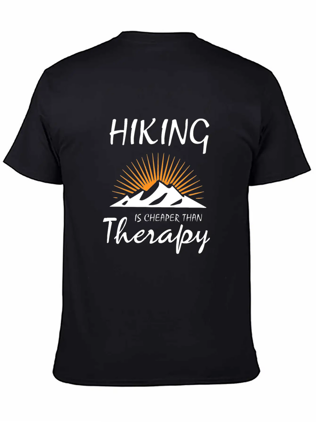 HIKING IS CHEAPER THAN THERAPY Timeless Short Sleeve Tee – Comfy And Minimalist Design