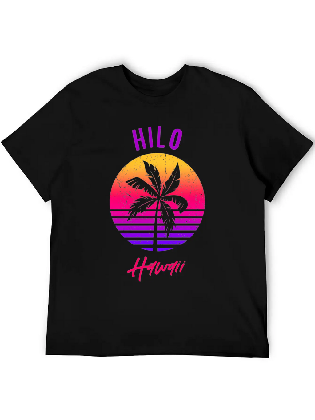 Hilo Hawaii Retro Sunset Of Hilo Classic Cotton Tee – Unisex Comfort For Any Season