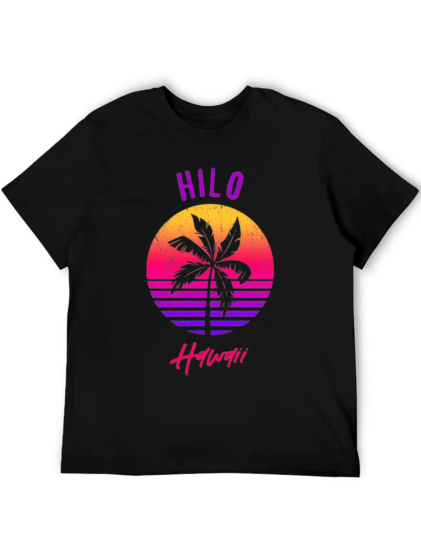 Hilo Hawaii Retro Sunset Of Hilo Classic Cotton Tee – Unisex Comfort For Any Season