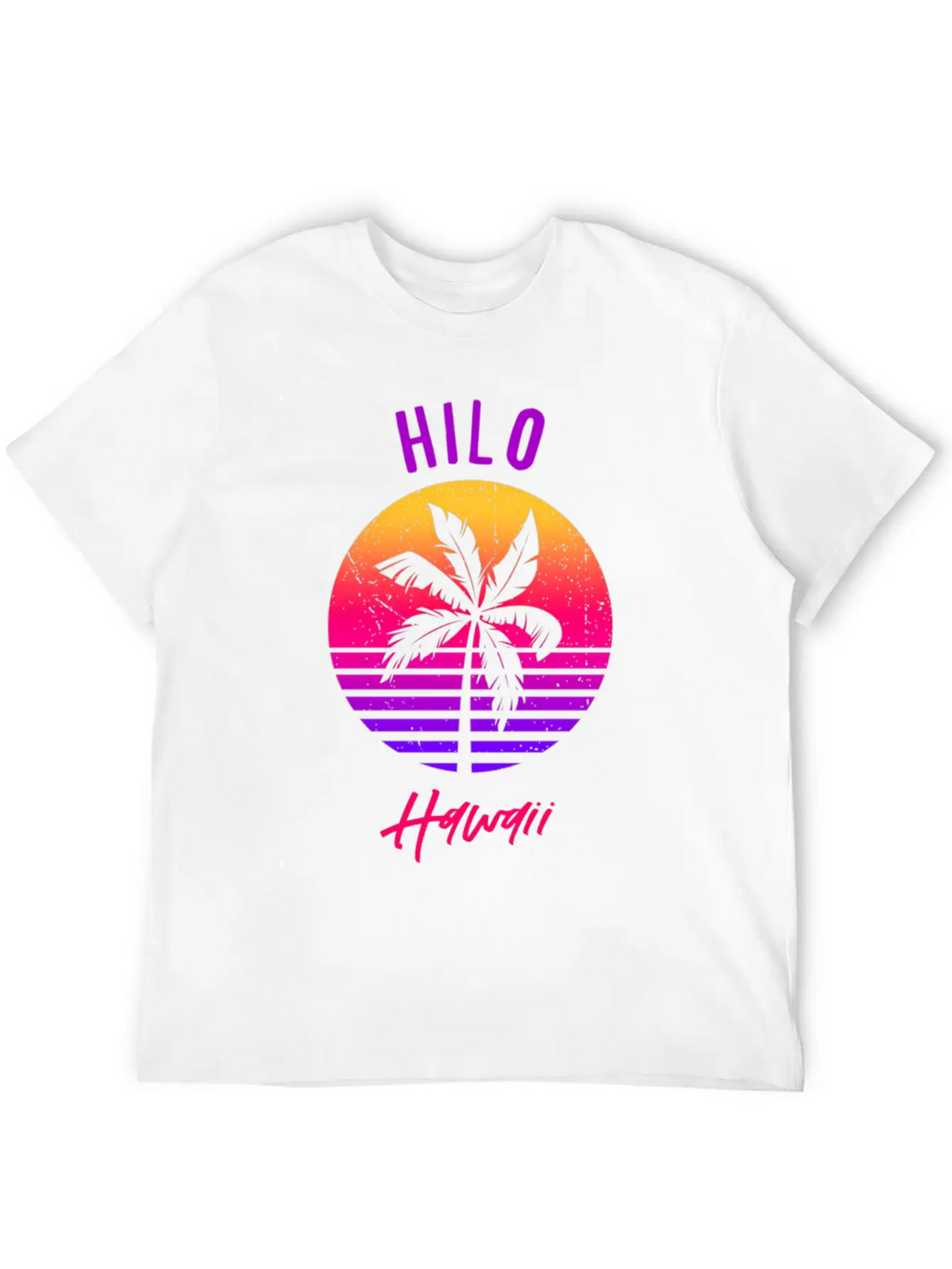 Hilo Hawaii Retro Sunset Of Hilo Classic Cotton Tee – Unisex Comfort For Any Season