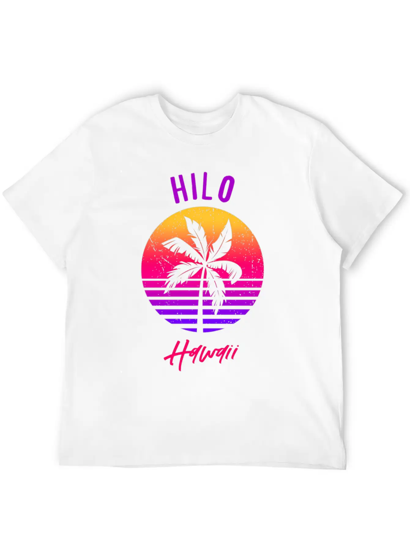 Hilo Hawaii Retro Sunset Of Hilo Classic Cotton Tee – Unisex Comfort For Any Season