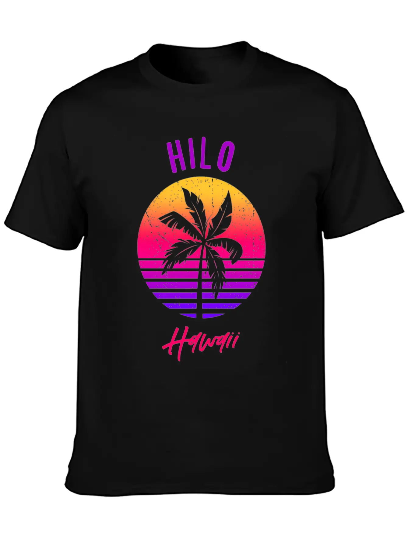 Hilo Hawaii Retro Sunset Of Hilo Classic Cotton Tee – Unisex Comfort For Any Season