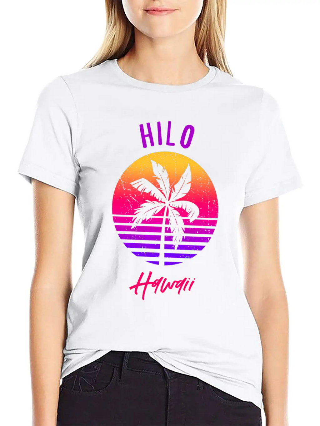 Hilo Hawaii Retro Sunset Of Hilo Classic Cotton Tee – Unisex Comfort For Any Season