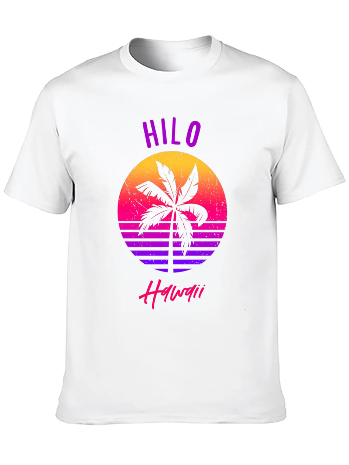Hilo Hawaii Retro Sunset Of Hilo Classic Cotton Tee – Unisex Comfort For Any Season