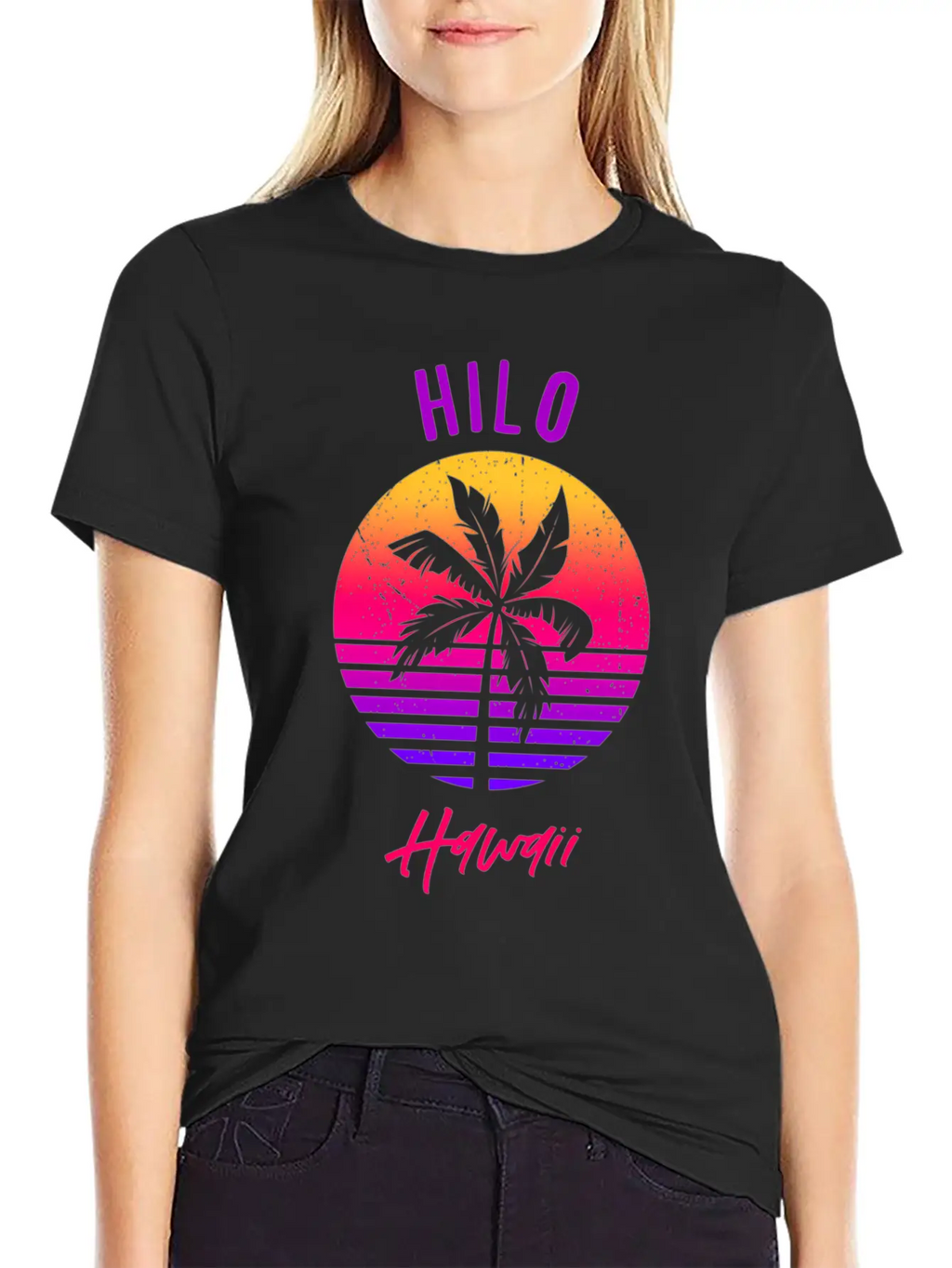 Hilo Hawaii Retro Sunset Of Hilo Classic Cotton Tee – Unisex Comfort For Any Season