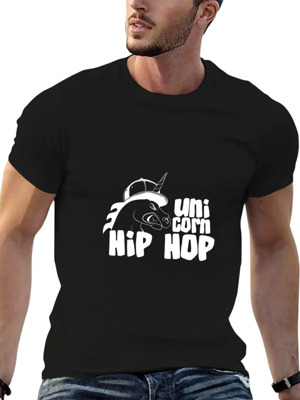 Hip Hop Unicorn - Unicorn Stylish Everyday T-Shirt – Unisex Basic Cotton Tee