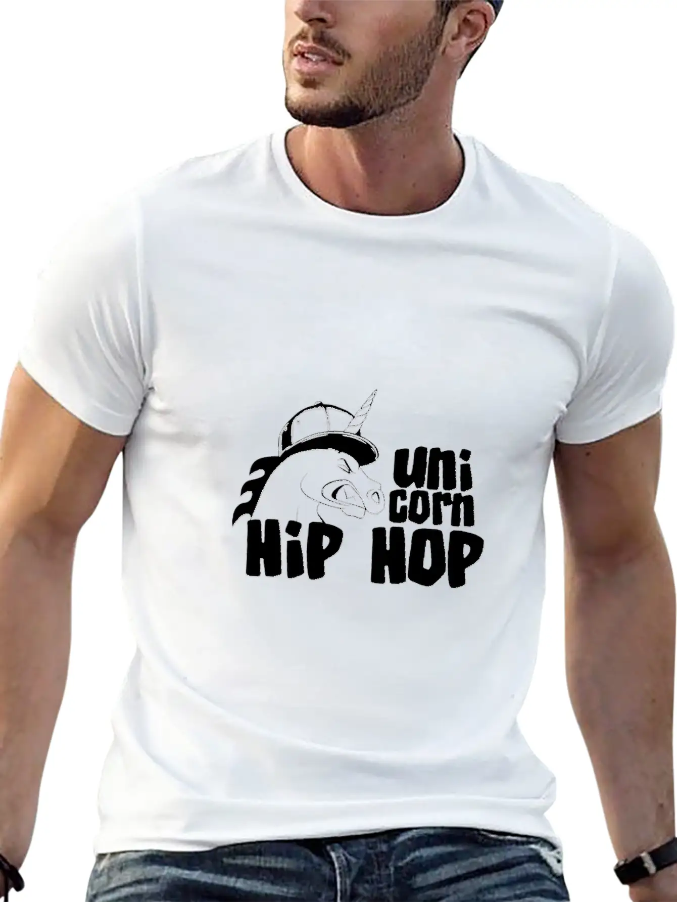 Hip Hop Unicorn - Unicorn Stylish Everyday T-Shirt – Unisex Basic Cotton Tee