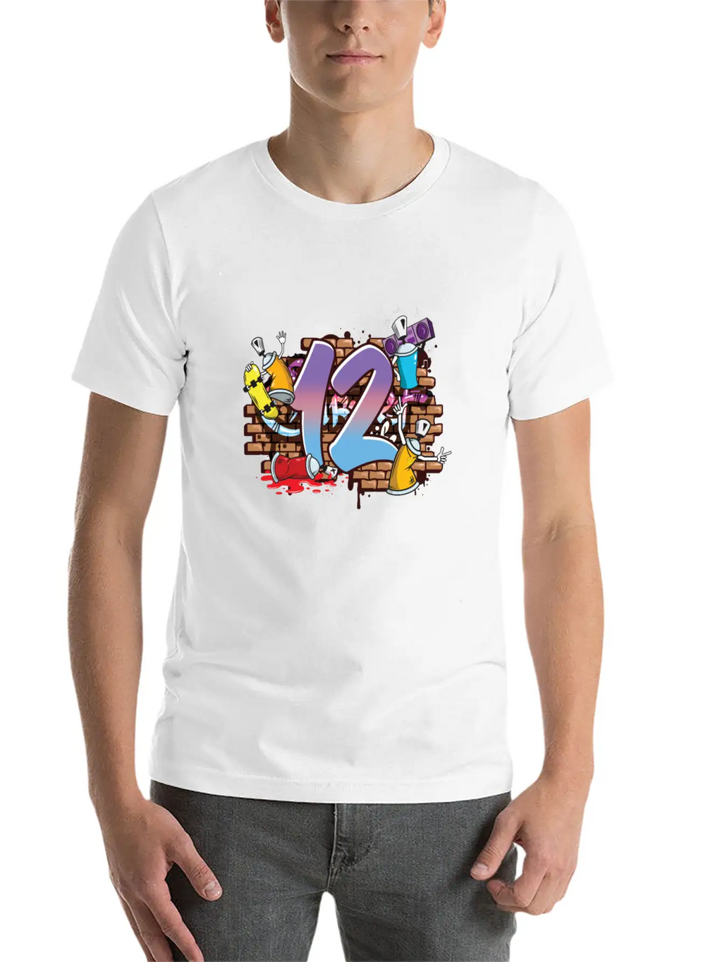 Hiphop Dancer Graffiti Artist Typography 12th Basic Graphic T-Shirt – Daily Comfort In Soft Cotton