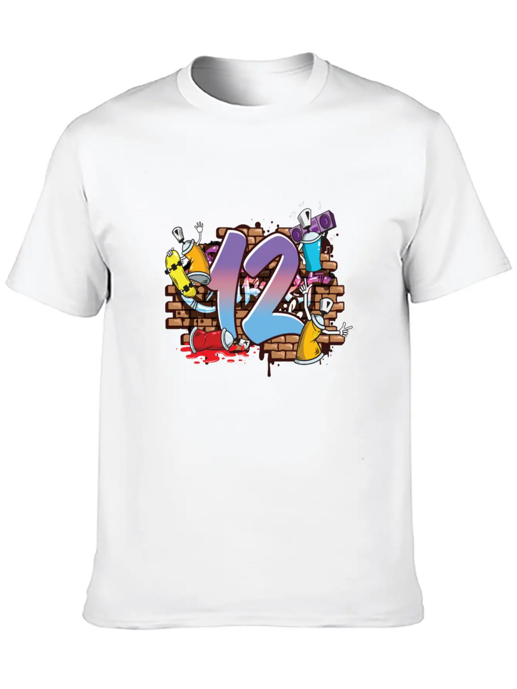 Hiphop Dancer Graffiti Artist Typography 12th Basic Graphic T-Shirt – Daily Comfort In Soft Cotton