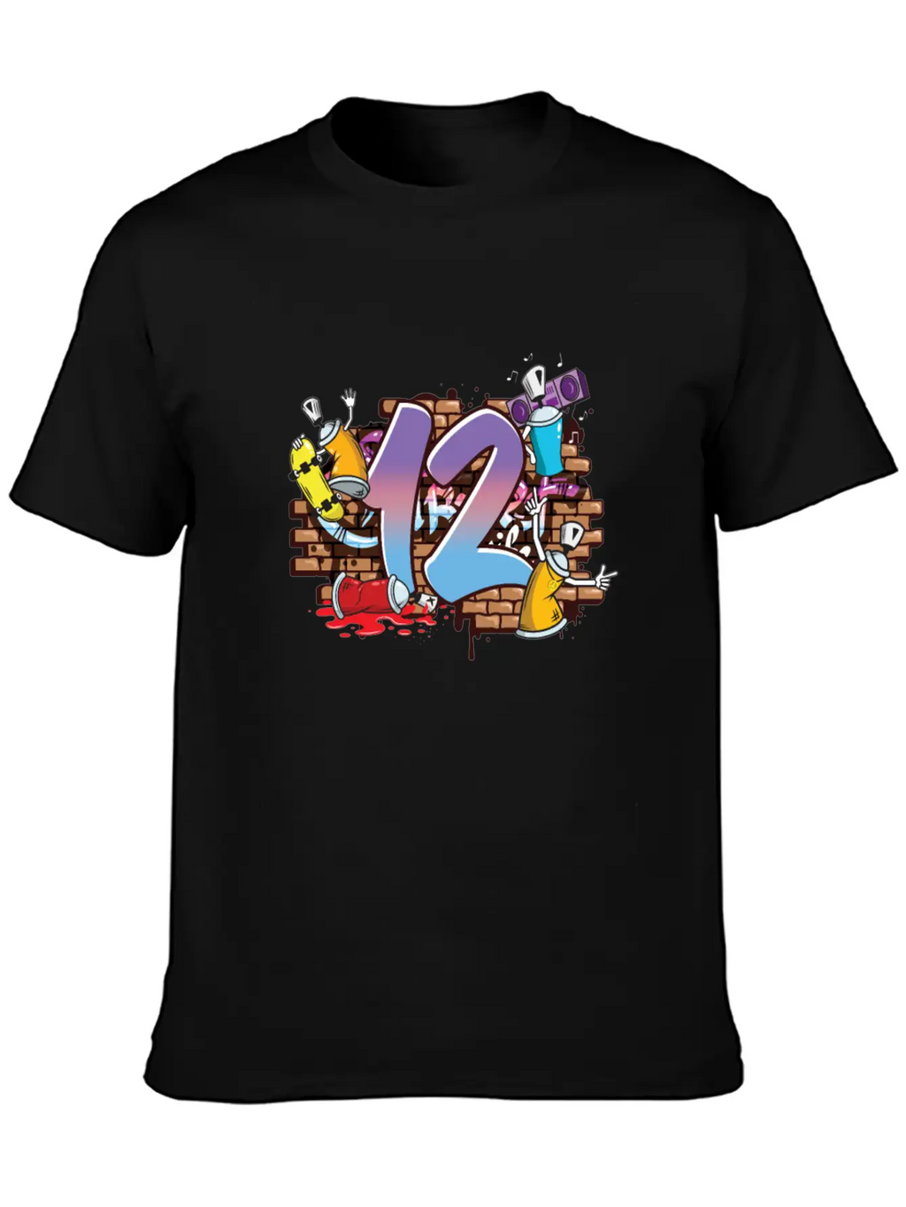 Hiphop Dancer Graffiti Artist Typography 12th Basic Graphic T-Shirt – Daily Comfort In Soft Cotton