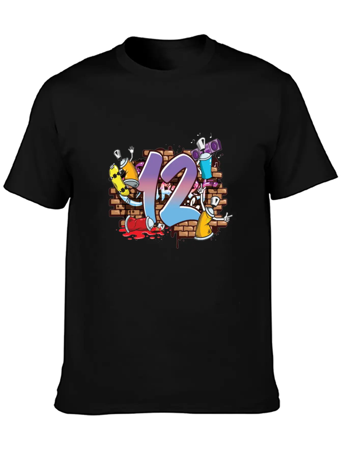 Hiphop Dancer Graffiti Artist Typography 12th Basic Graphic T-Shirt – Daily Comfort In Soft Cotton
