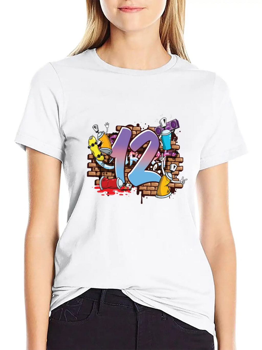 Hiphop Dancer Graffiti Artist Typography 12th Basic Graphic T-Shirt – Daily Comfort In Soft Cotton