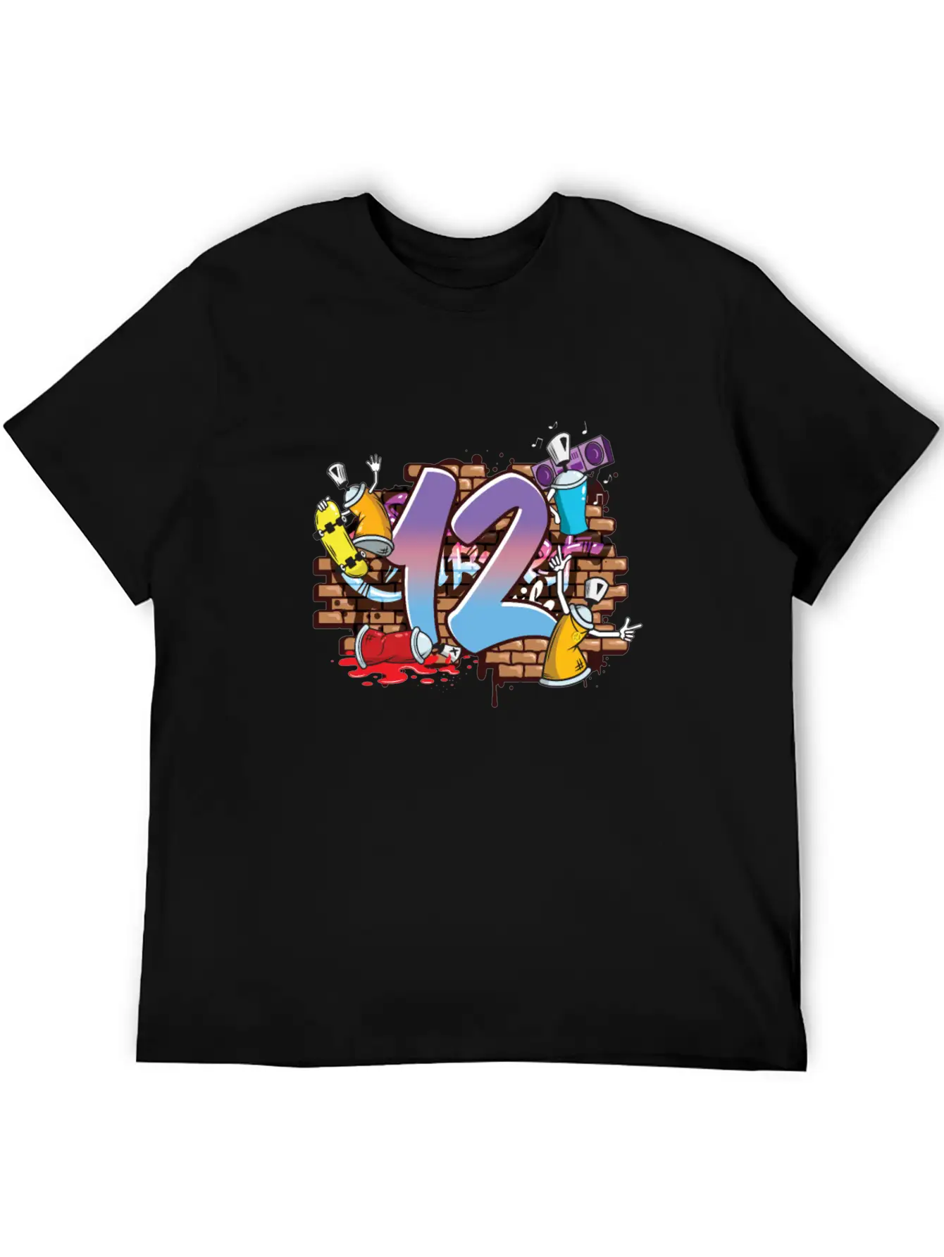 Hiphop Dancer Graffiti Artist Typography 12th Basic Graphic T-Shirt – Daily Comfort In Soft Cotton