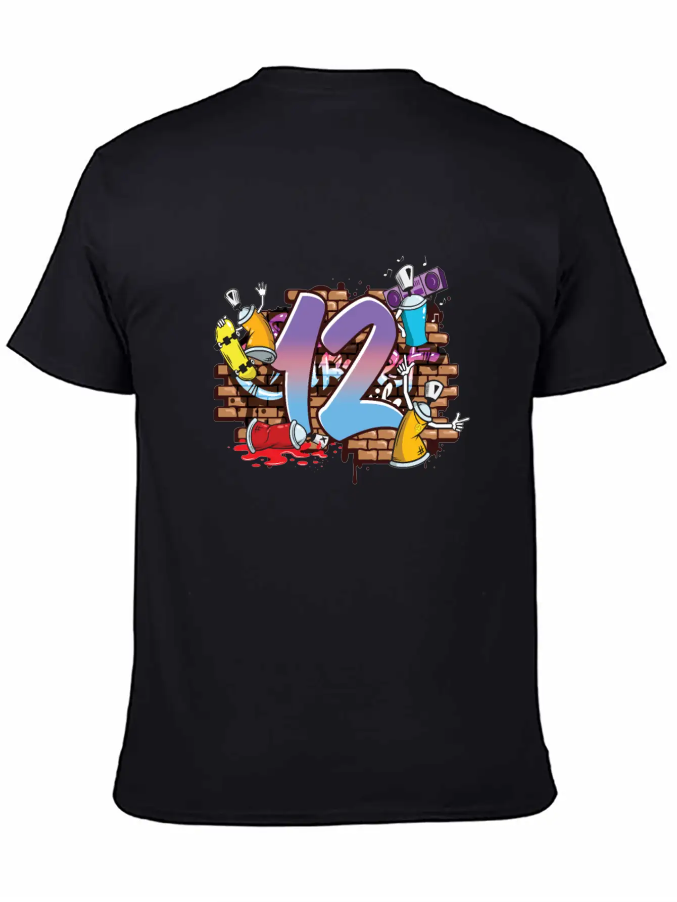 Hiphop Dancer Graffiti Artist Typography 12th Basic Graphic T-Shirt – Daily Comfort In Soft Cotton