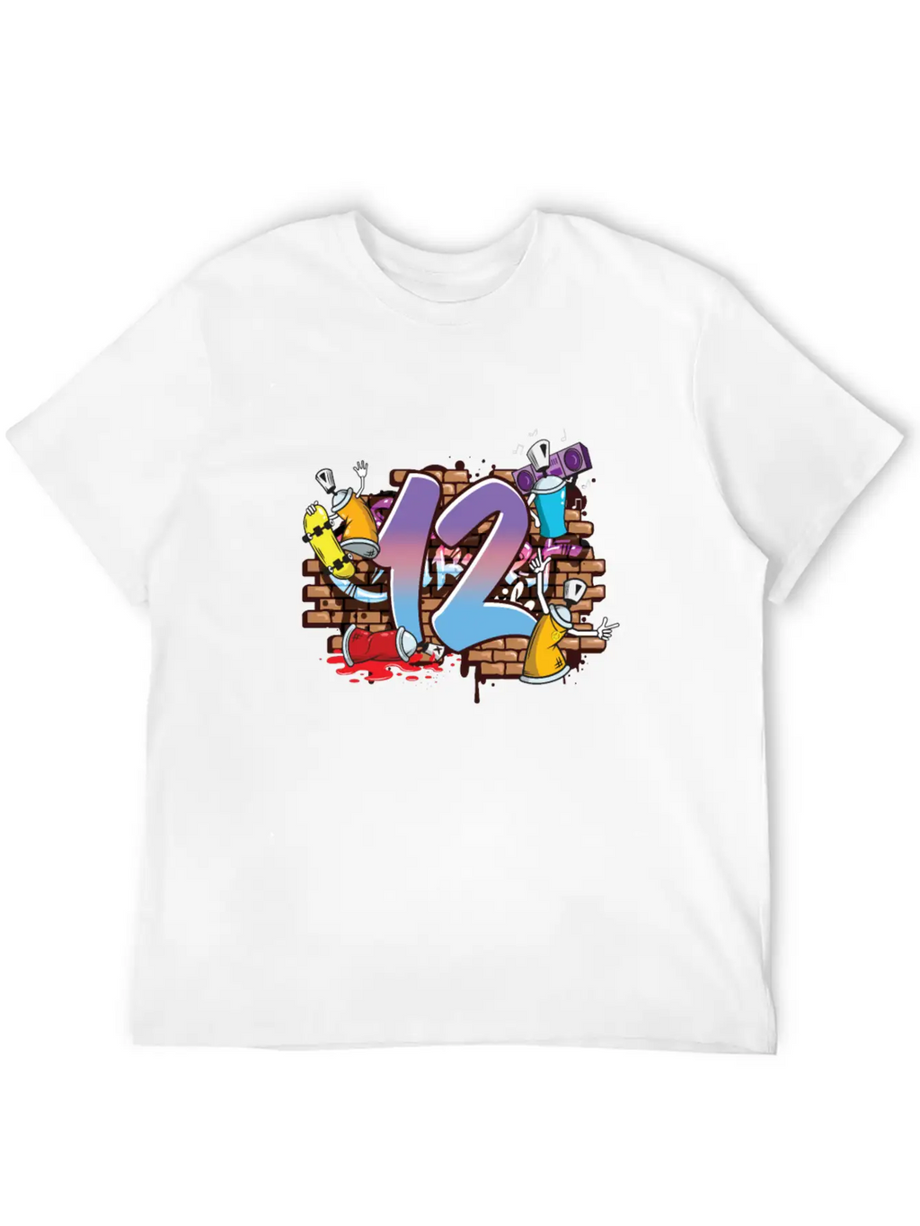 Hiphop Dancer Graffiti Artist Typography 12th Basic Graphic T-Shirt – Daily Comfort In Soft Cotton