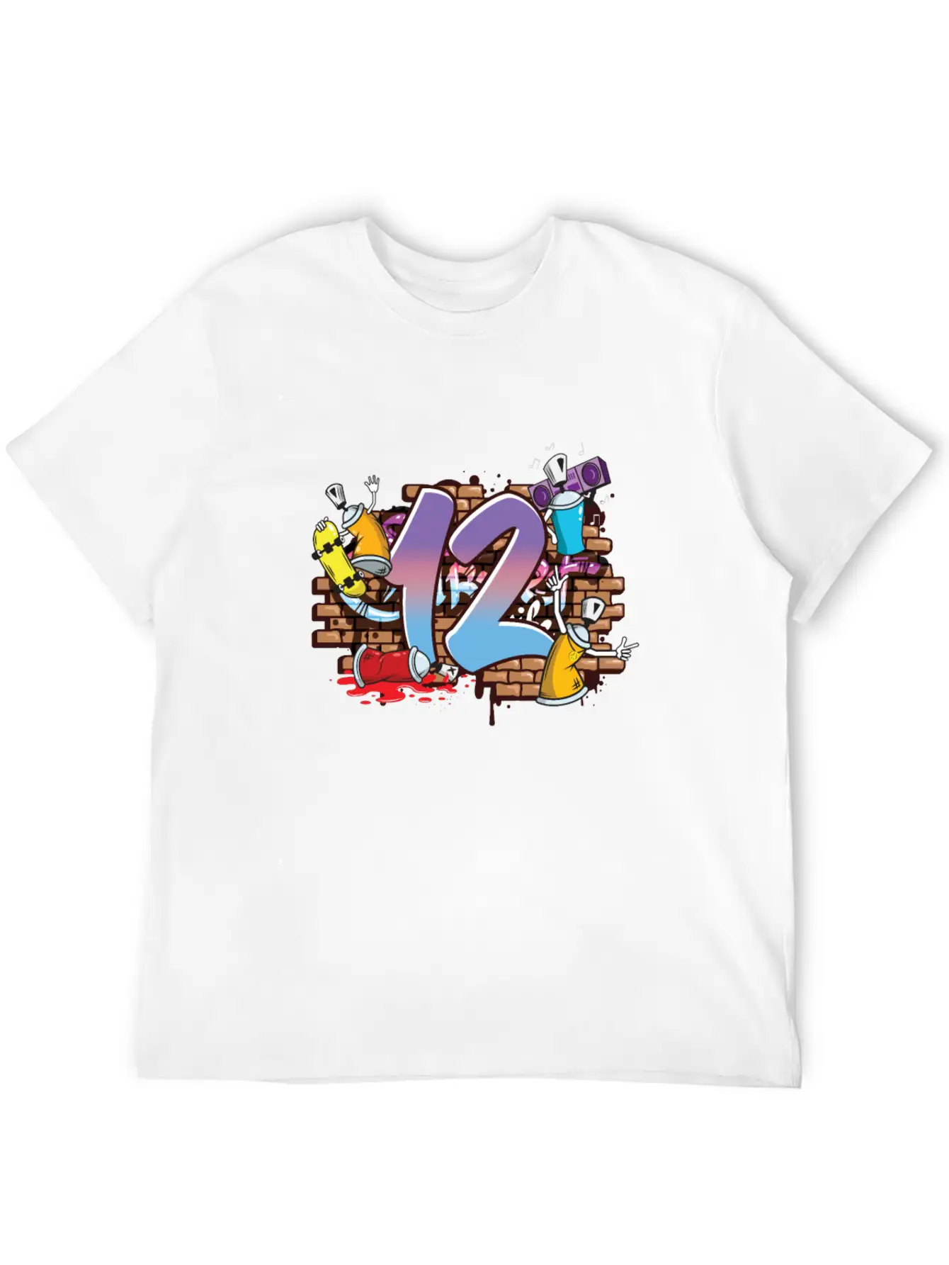 Hiphop Dancer Graffiti Artist Typography 12th Basic Graphic T-Shirt – Daily Comfort In Soft Cotton
