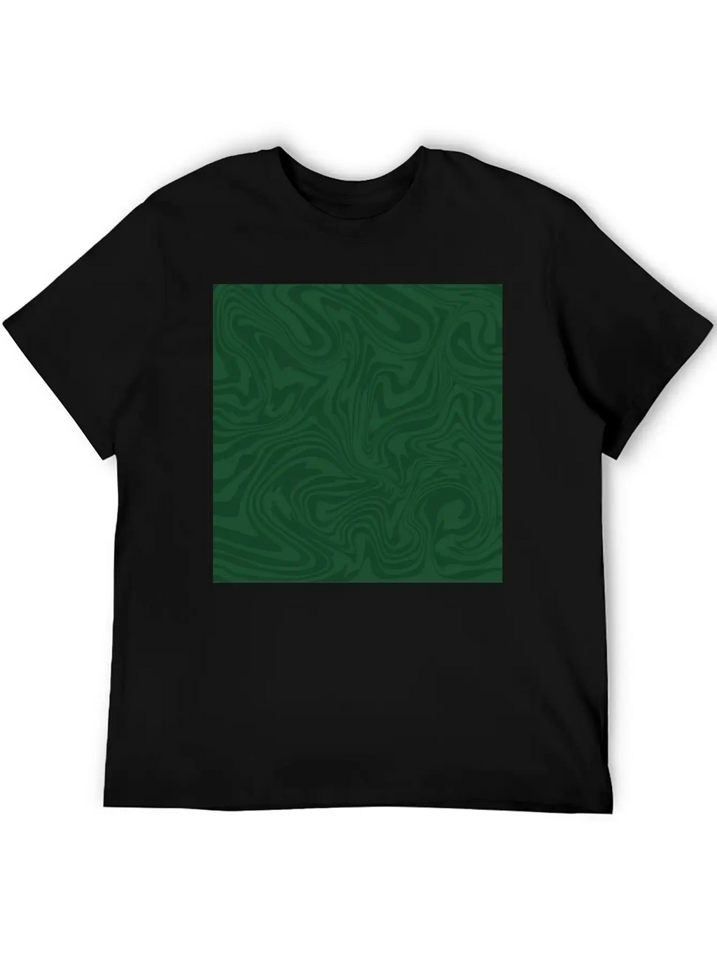 Hippie 70s Green Marble Liquid Swirl Boho Pattern Breathable Graphic T-Shirt – Perfect For Casual Days