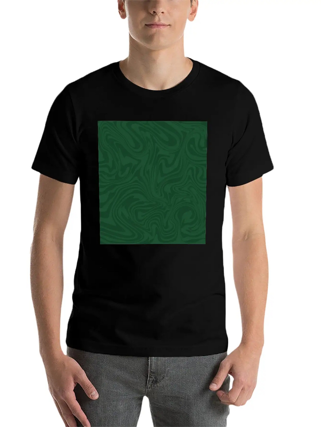 Hippie 70s Green Marble Liquid Swirl Boho Pattern Breathable Graphic T-Shirt – Perfect For Casual Days