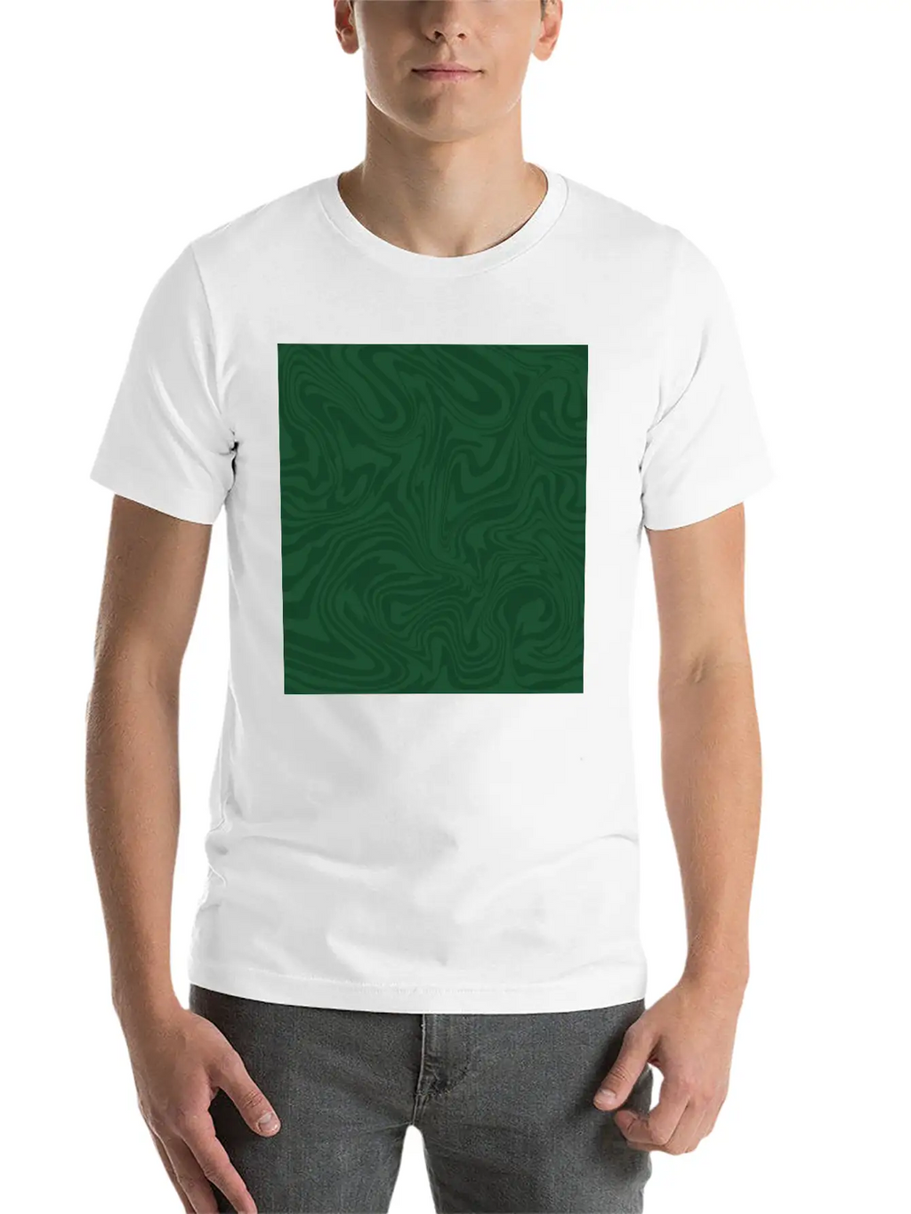 Hippie 70s Green Marble Liquid Swirl Boho Pattern Breathable Graphic T-Shirt – Perfect For Casual Days