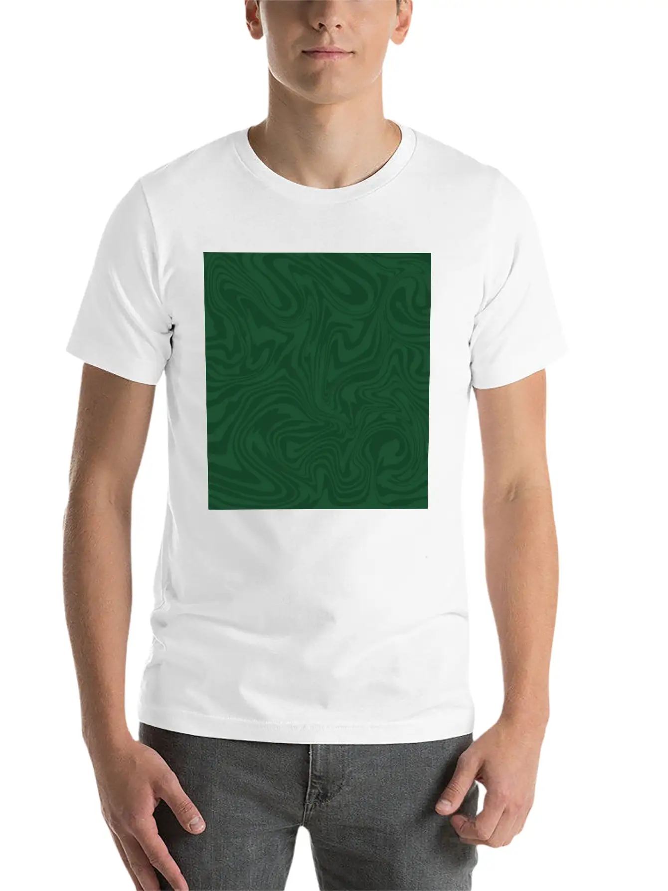Hippie 70s Green Marble Liquid Swirl Boho Pattern Breathable Graphic T-Shirt – Perfect For Casual Days