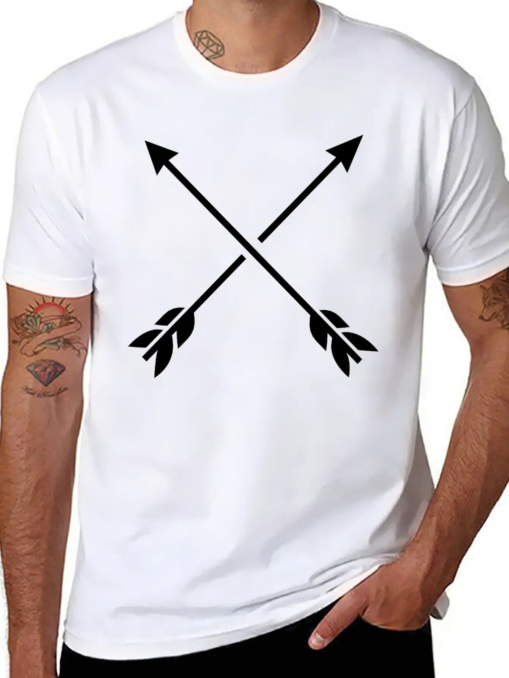 Hipster Arrows - Cross Relaxed Everyday Tee – Lightweight And Durable Cotton