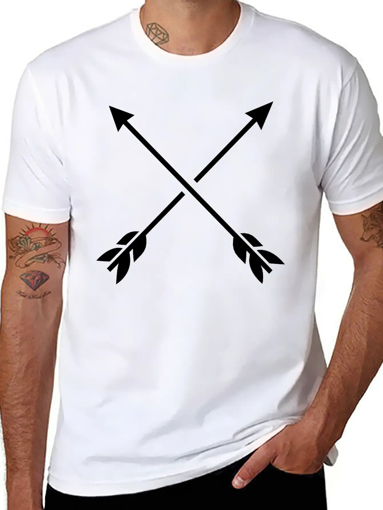 Hipster Arrows - Cross Relaxed Everyday Tee – Lightweight And Durable Cotton