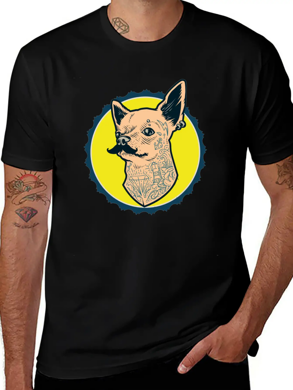 Hipster Dog Breathable Soft Cotton T-Shirt – Timeless Casual Look