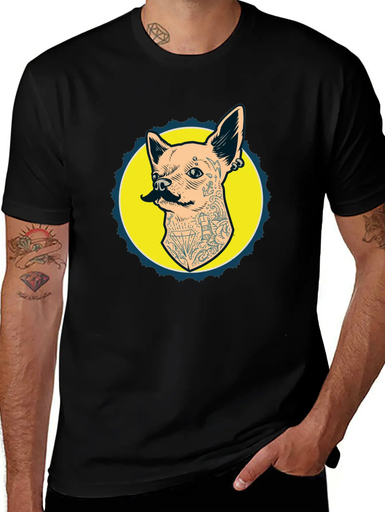 Hipster Dog Breathable Soft Cotton T-Shirt – Timeless Casual Look