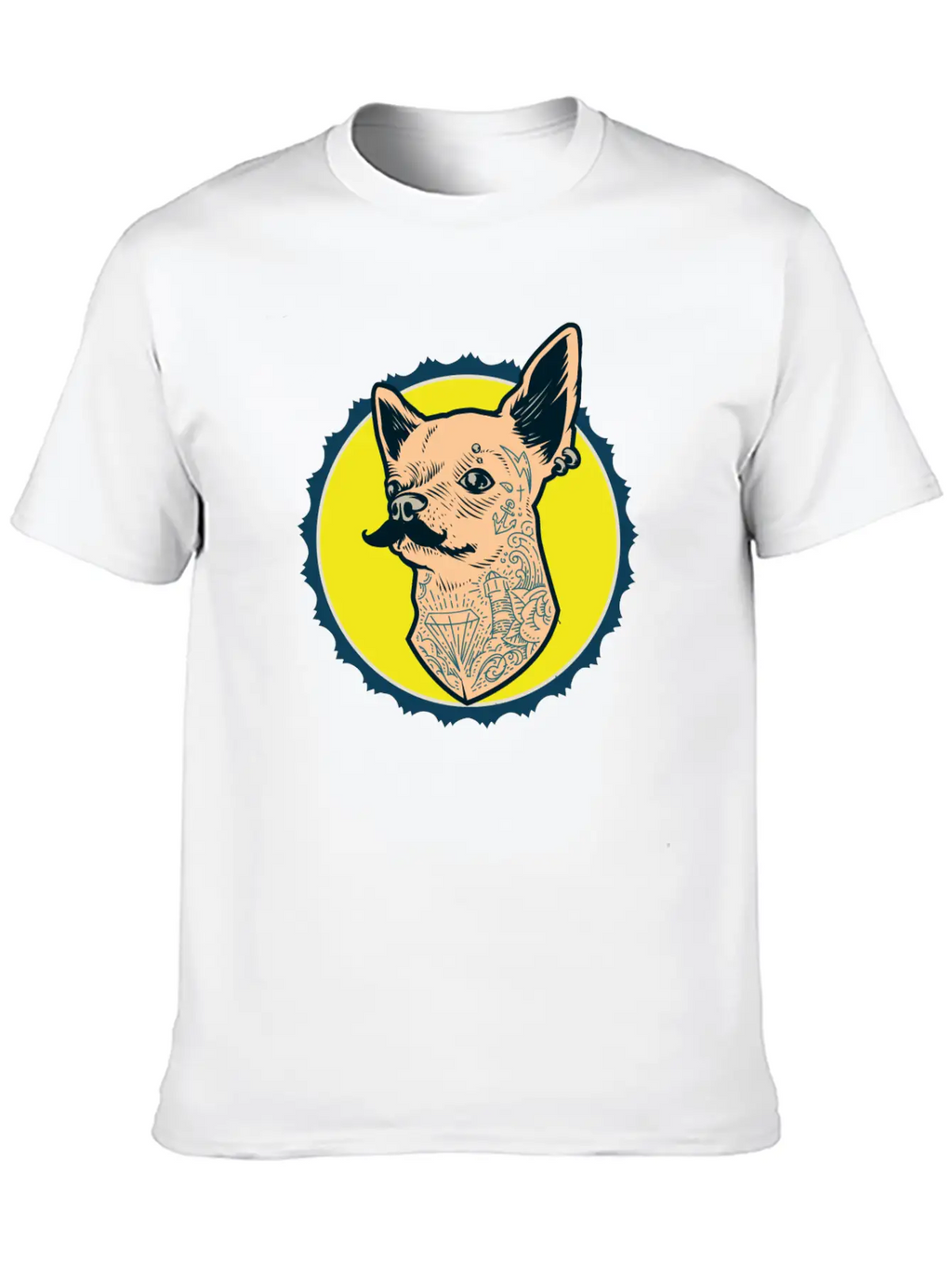 Hipster Dog Breathable Soft Cotton T-Shirt – Timeless Casual Look