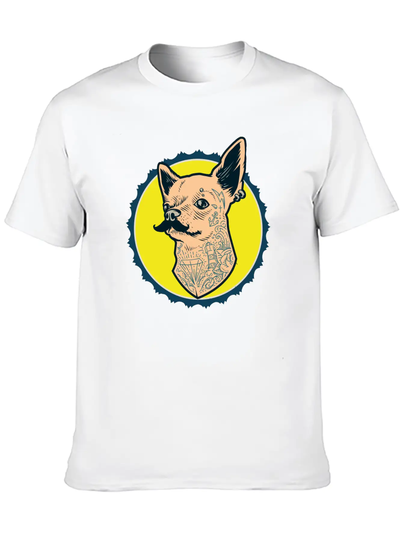Hipster Dog Breathable Soft Cotton T-Shirt – Timeless Casual Look