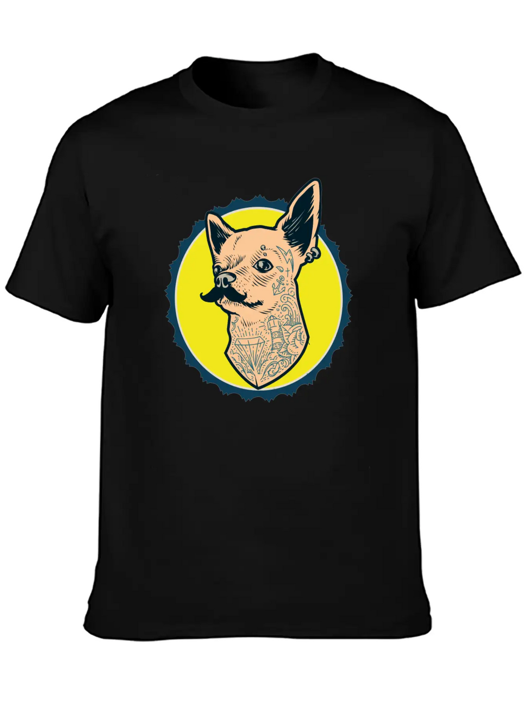 Hipster Dog Breathable Soft Cotton T-Shirt – Timeless Casual Look