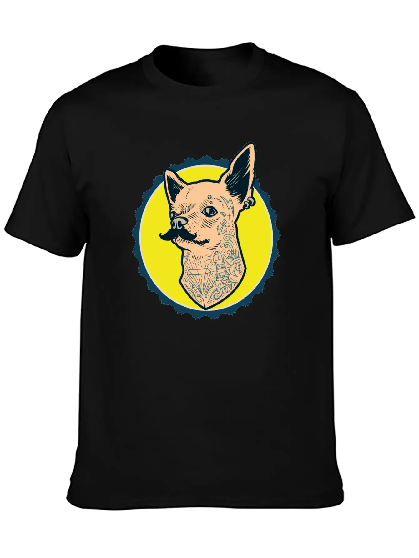 Hipster Dog Breathable Soft Cotton T-Shirt – Timeless Casual Look