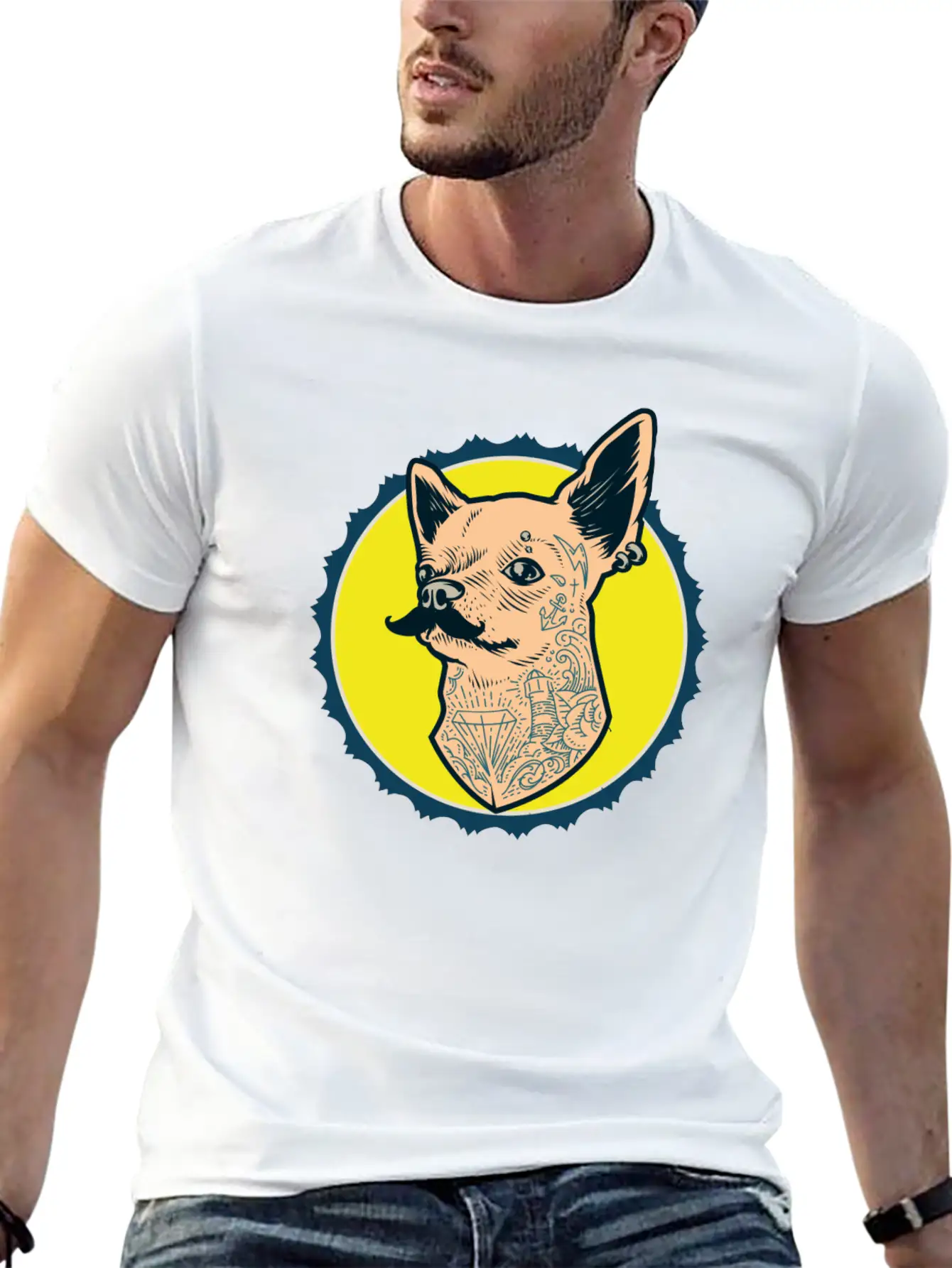 Hipster Dog Breathable Soft Cotton T-Shirt – Timeless Casual Look