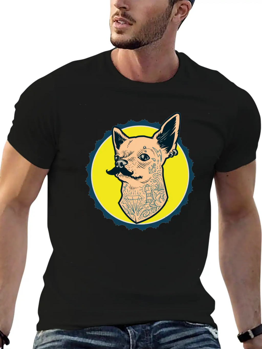 Hipster Dog Breathable Soft Cotton T-Shirt – Timeless Casual Look