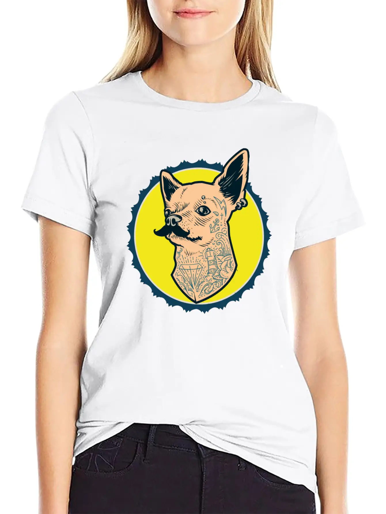 Hipster Dog Breathable Soft Cotton T-Shirt – Timeless Casual Look