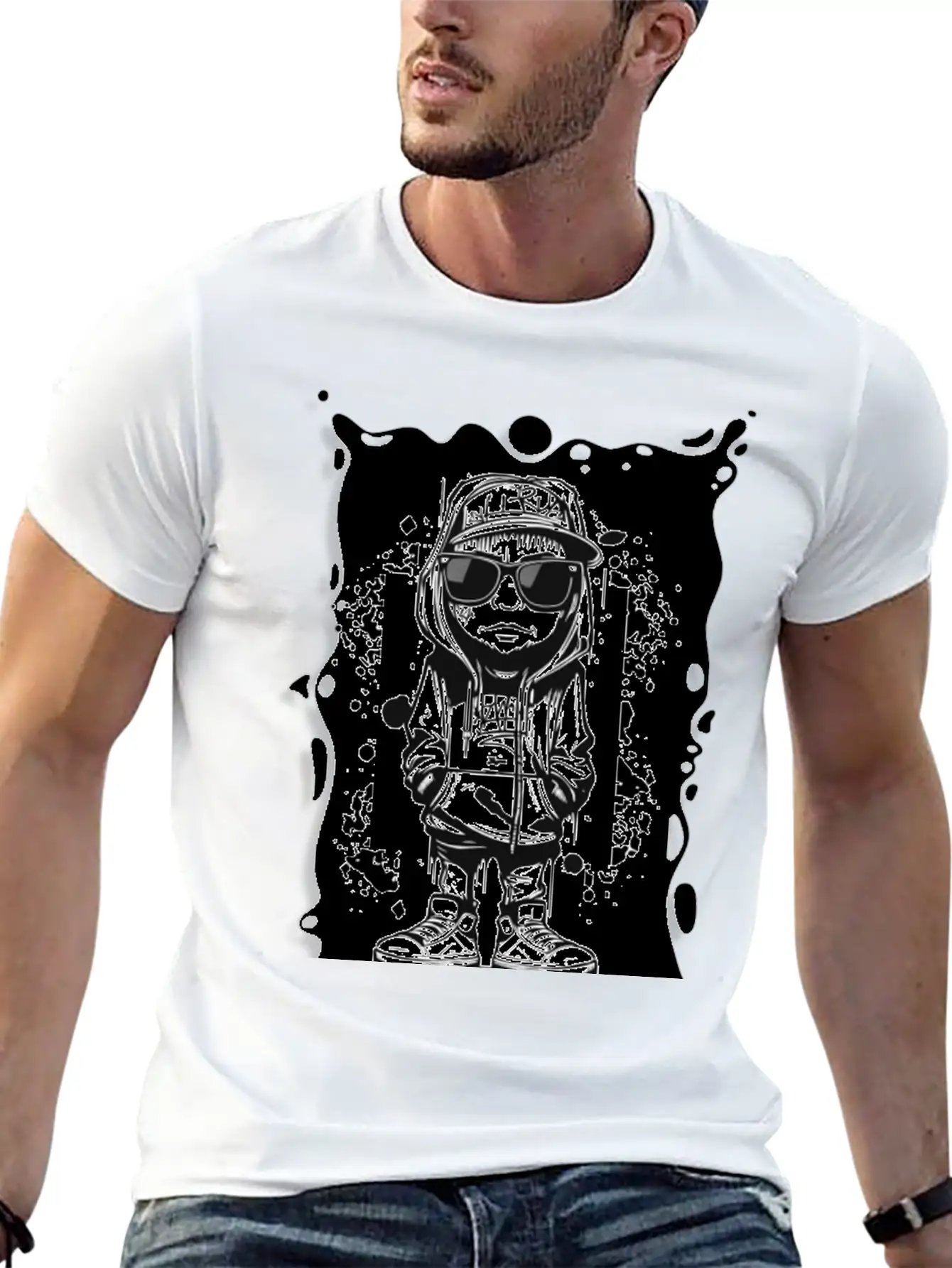 Hipster Graffiti GD Breathable Soft Cotton T-Shirt – Timeless Casual Look
