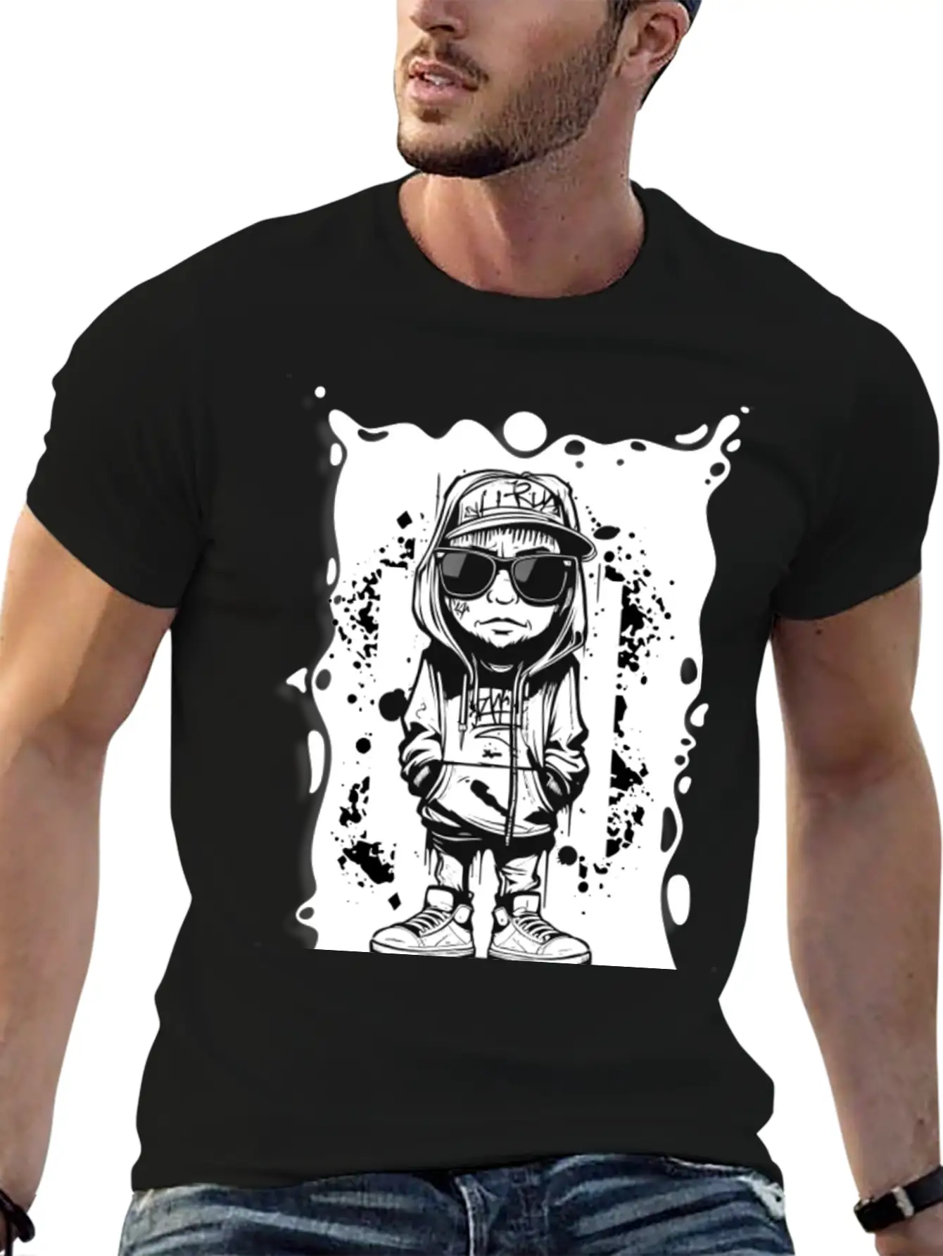 Hipster Graffiti GD Breathable Soft Cotton T-Shirt – Timeless Casual Look