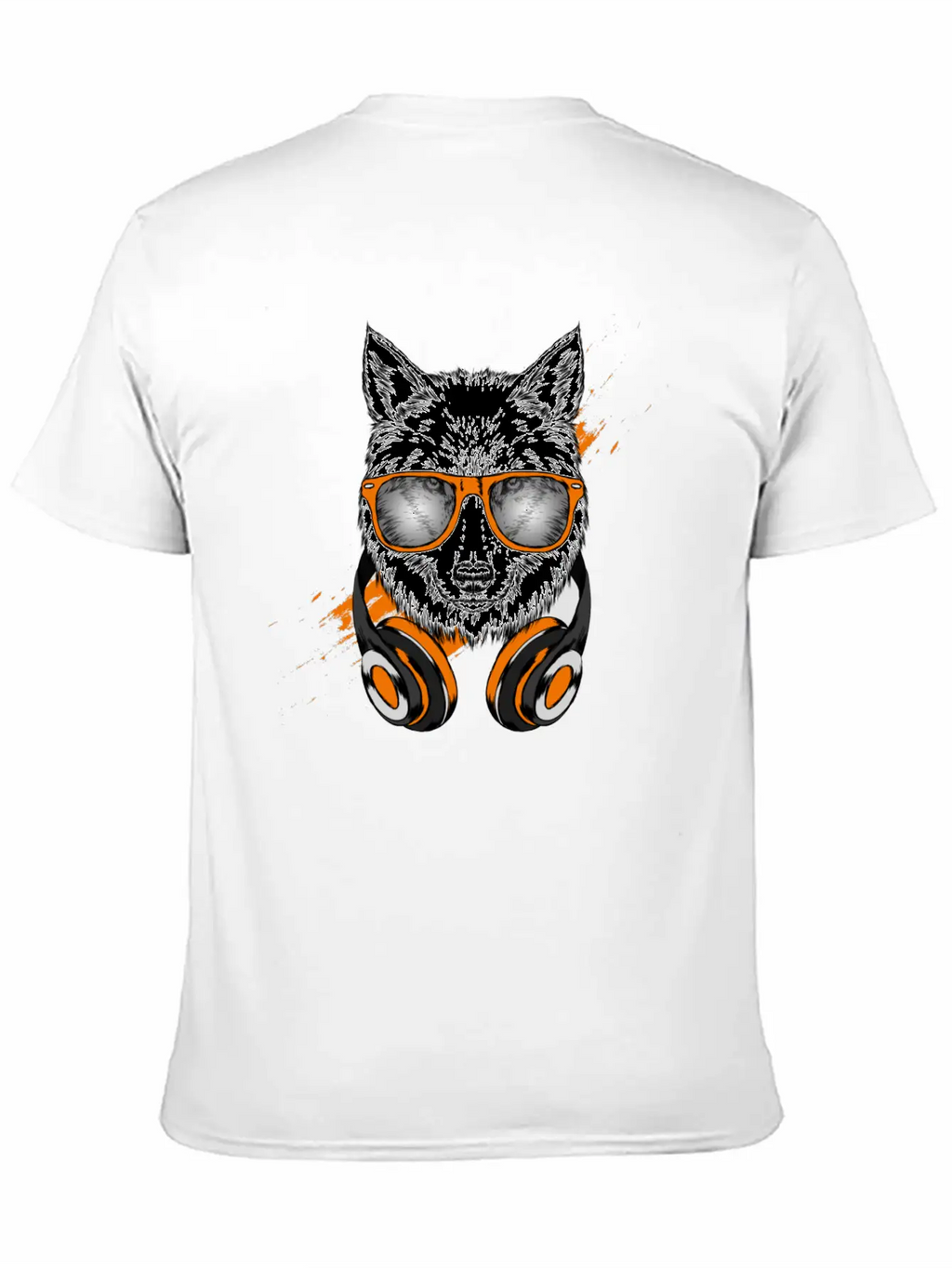 Hipster Wolf With Headphones Relaxed Everyday Tee – Lightweight And Durable Cotton