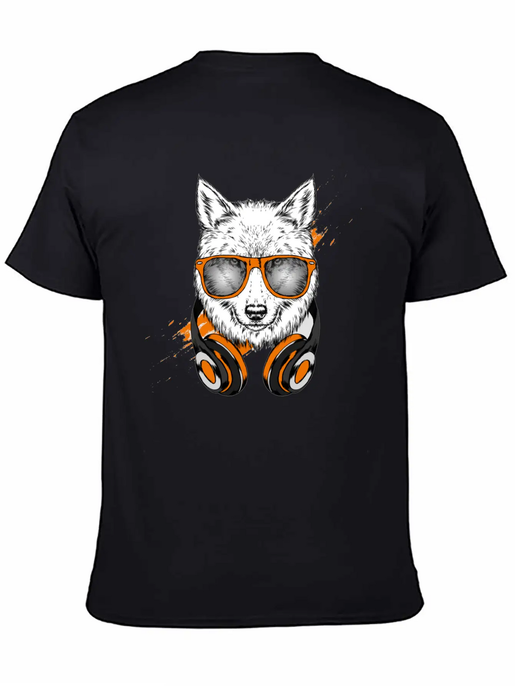Hipster Wolf With Headphones Relaxed Everyday Tee – Lightweight And Durable Cotton