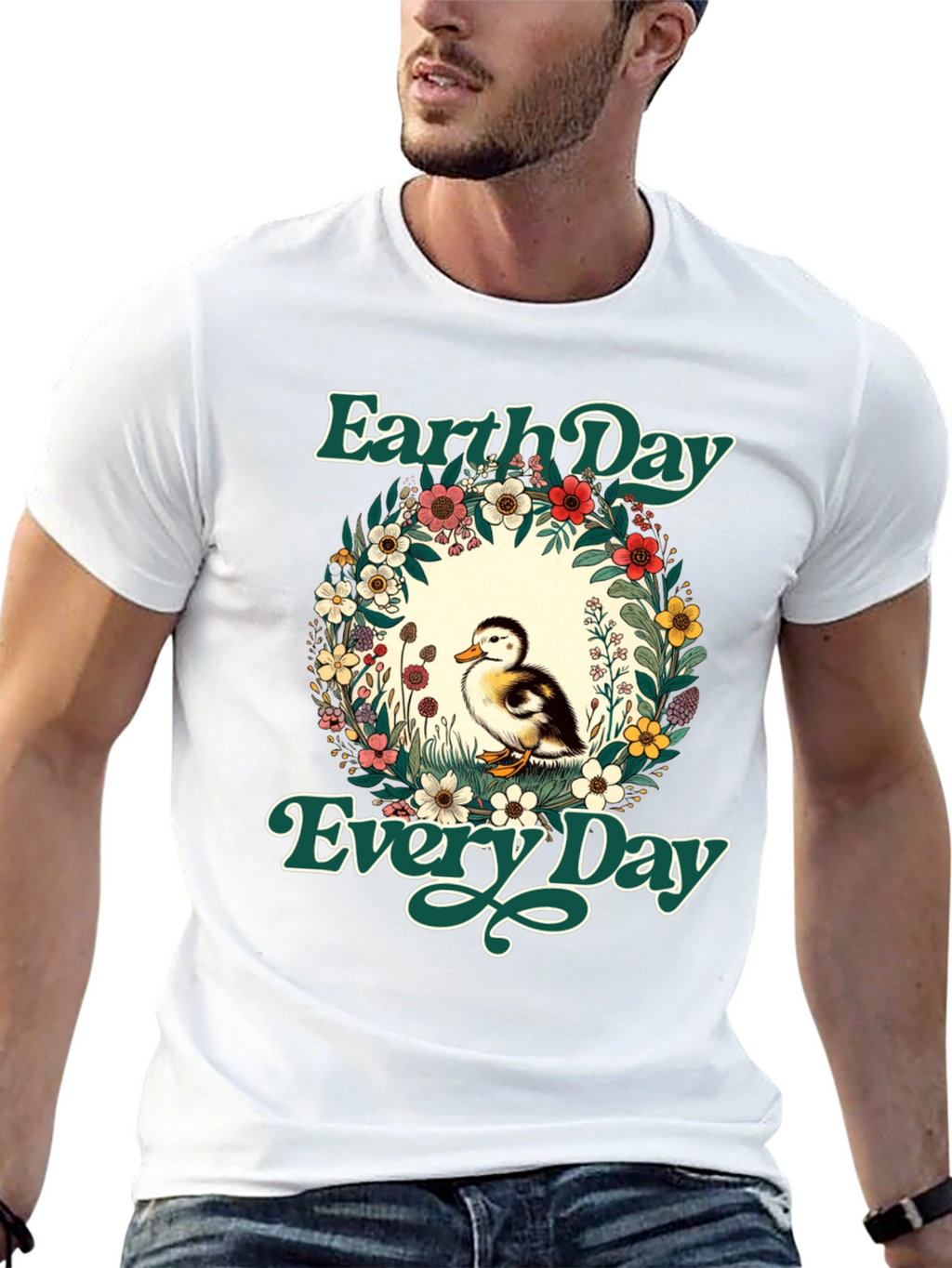 Earth Day Duckling Graphic T-Shirt