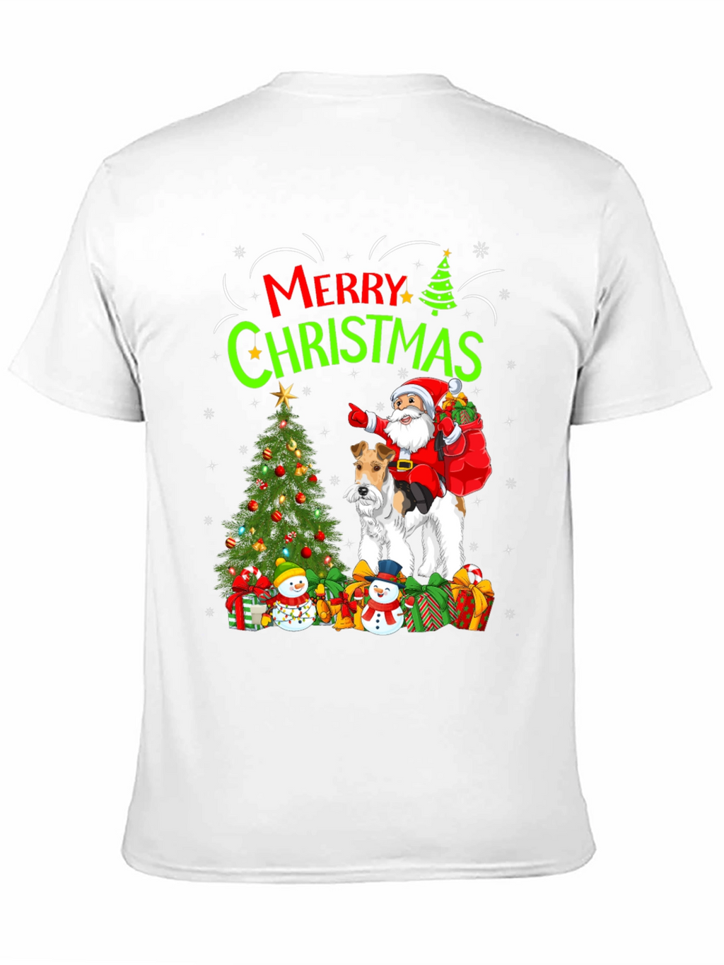 Festive Dog & Santa Christmas Tee